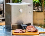 SMOKI tabletop electric smoker 40x39x33cm made of Cr-stainless steel, embossed; tabletop smoker (ros-4034)