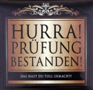 Flaschen-Etikett 'Hurra! Prüfung bestanden!' klassisch-eleg.