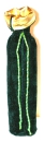 Flaschenbeutel, Samtbeutel grün/gold mit Kordel 140x430 mm
