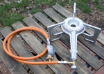 Gas burner,gas heater,gas cooker 4,2kW with hose + reducer f. smoker ros-104