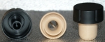 Spout cork plastic 19 mm with cap-black