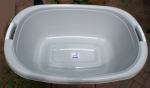 45 litre oval tub, mixing tub, mixing bowl, approx. 70x48x25 cm, baby tub, sausages, cured, grey