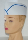 Paper boat white, blue decorative stripes, 100 pieces adjustable, cap, chef's hat